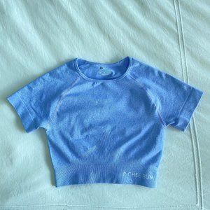 Blue Pchee Bum Seamless Crop top